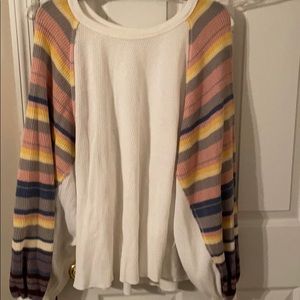 Flannel with sweater like sleeves